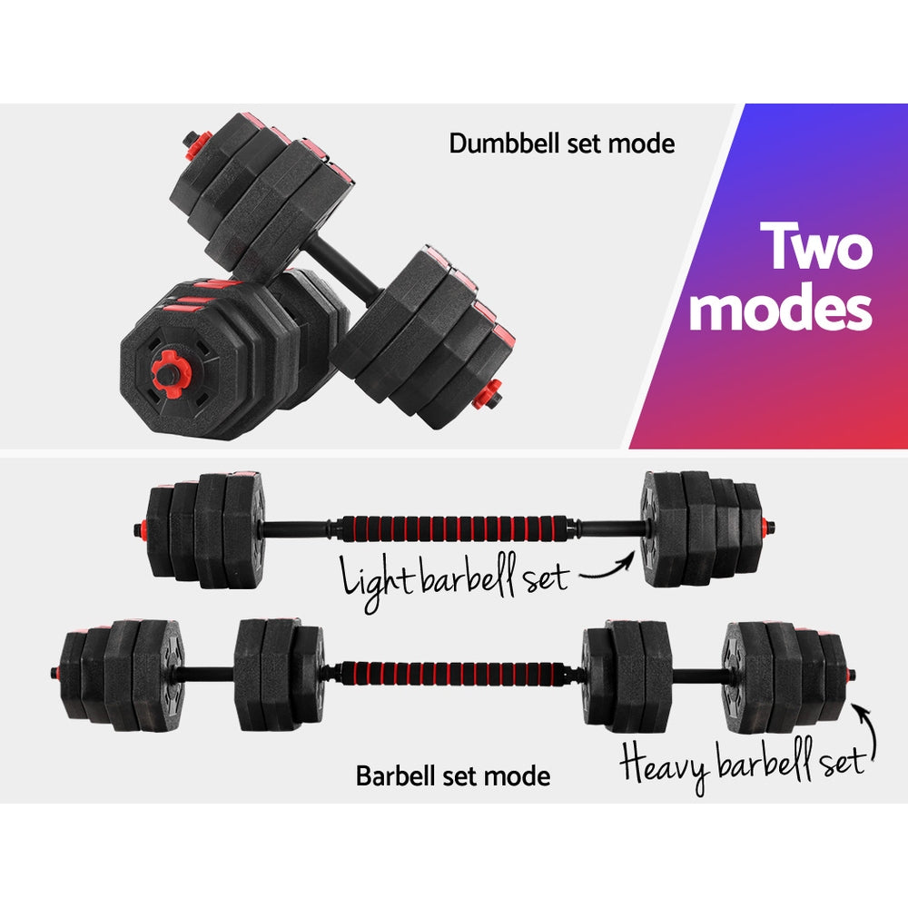 Everfit 40kg Dumbbells Barbell Set Adjustable Dumbbell Weight Lifting Awezingly