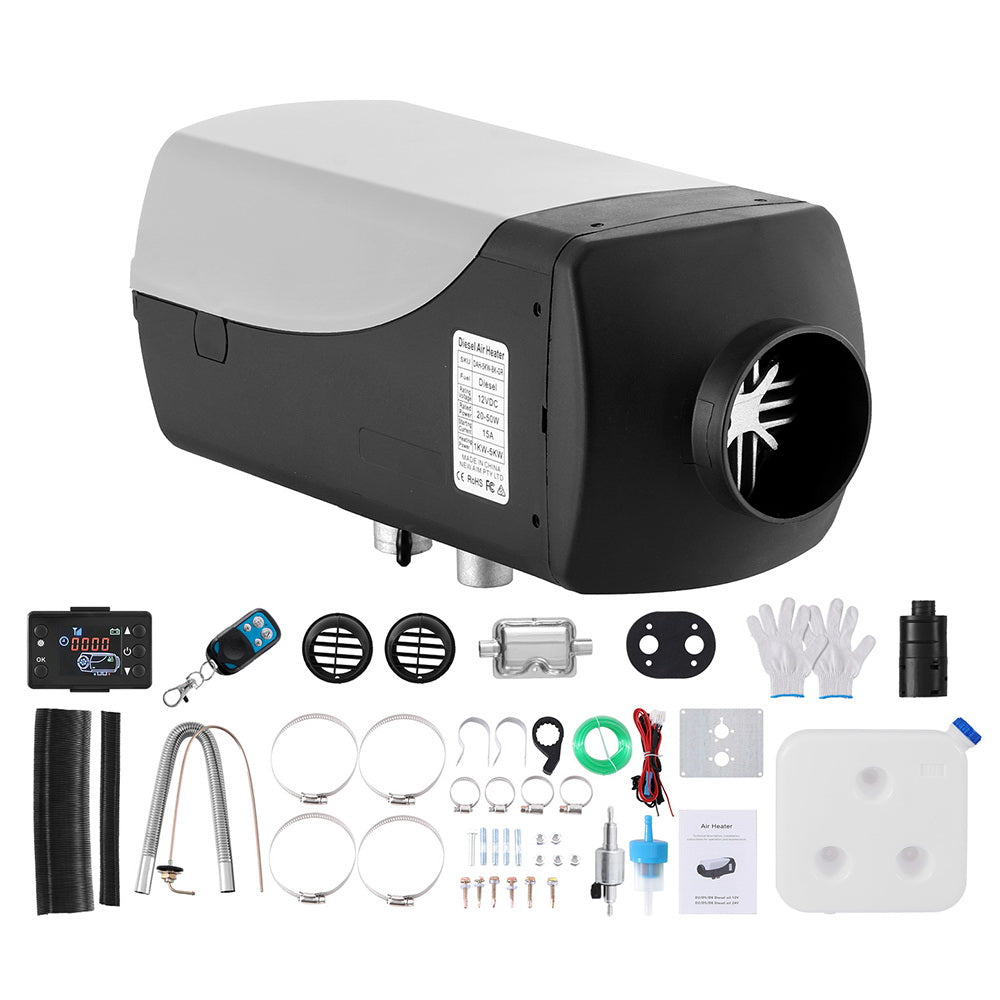 Giantz Diesel Air Heater 12V 5KW LCD Display Remote Control for Car Bus RV Indoor 10L Awezingly