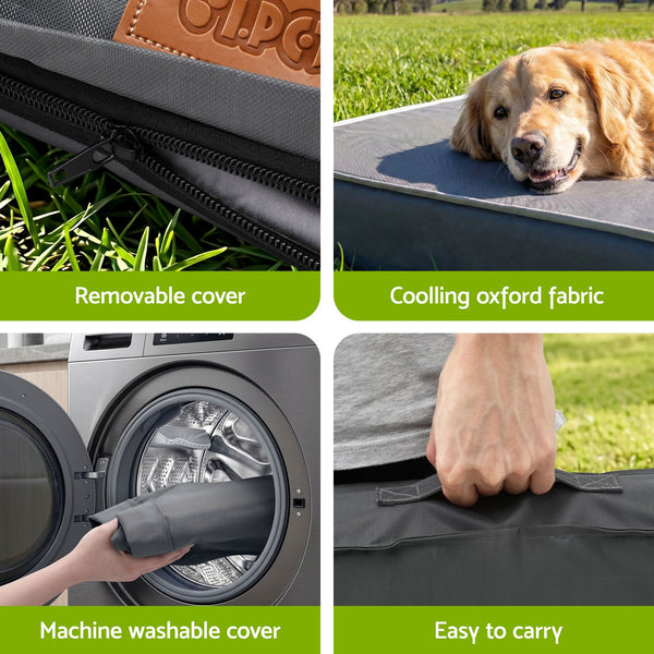 i.Pet Dog Bed Large Water-resistant Egg Crate Foam Orthopedic Pet Mat Grey i.Pet