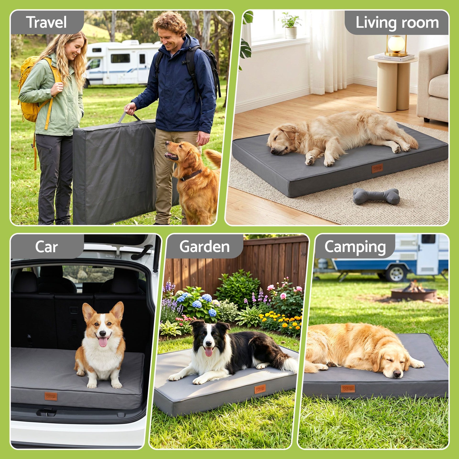 i.Pet Dog Bed XL Water-resistant Egg Crate Foam Orthopedic Pet Mat Grey i.Pet