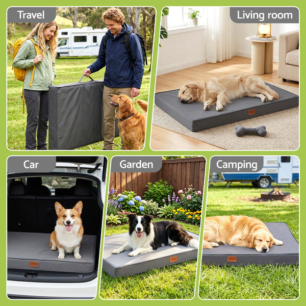 i.Pet Dog Bed XL Water-resistant Egg Crate Foam Orthopedic Pet Mat Grey i.Pet