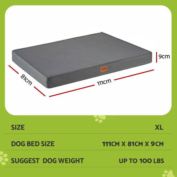 i.Pet Dog Bed XL Water-resistant Egg Crate Foam Orthopedic Pet Mat Grey i.Pet