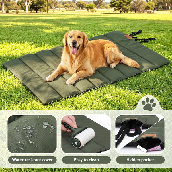 i.Pet Outdoor Dog Bed Large Water-resistant Washable Foldable Travel Dog Mat Green i.Pet