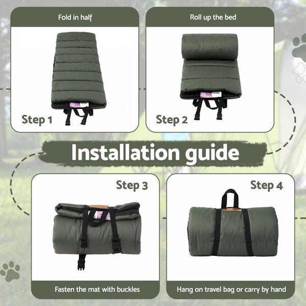 i.Pet Outdoor Dog Bed Large Water-resistant Washable Foldable Travel Dog Mat Green i.Pet