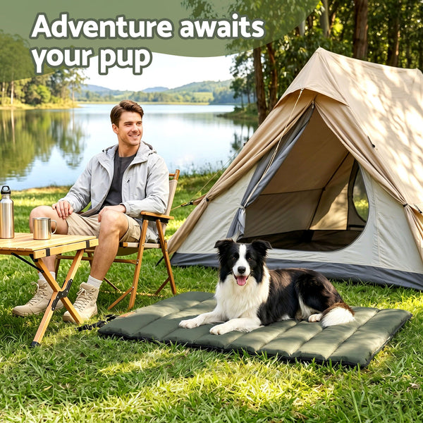 i.Pet Outdoor Dog Bed Large Water-resistant Washable Foldable Travel Dog Mat Green i.Pet
