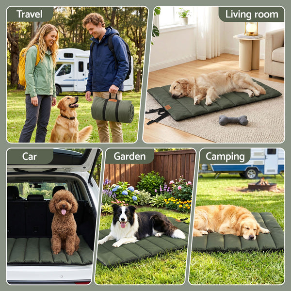 i.Pet Outdoor Dog Bed Large Water-resistant Washable Foldable Travel Dog Mat Green i.Pet