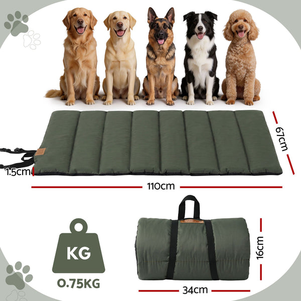 i.Pet Outdoor Dog Bed Large Water-resistant Washable Foldable Travel Dog Mat Green i.Pet