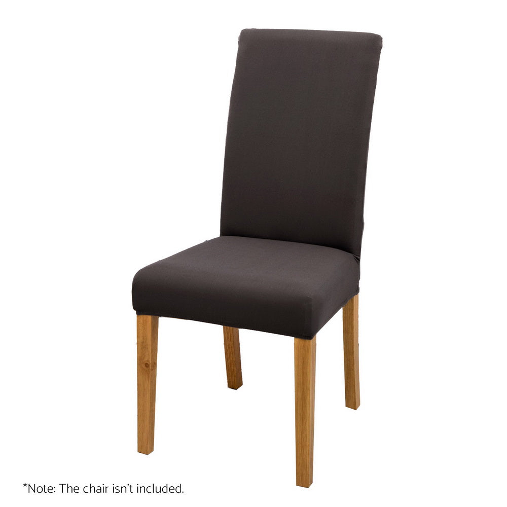 Artiss Dining Chair Covers 6x Slipcovers Spandex Stretch Banquet Party Dark Grey Artiss