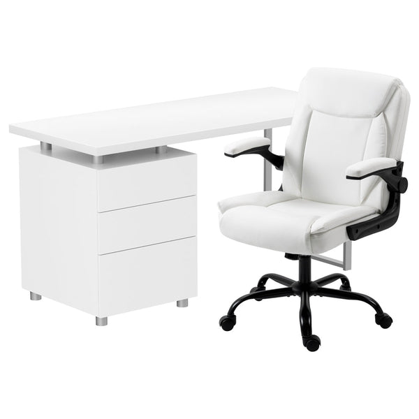 Artiss Computer Desk Executive Office Chairs Sets White Artiss