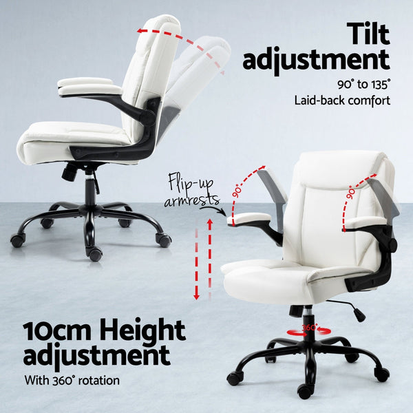 Artiss Computer Desk Executive Office Chairs Sets White Artiss