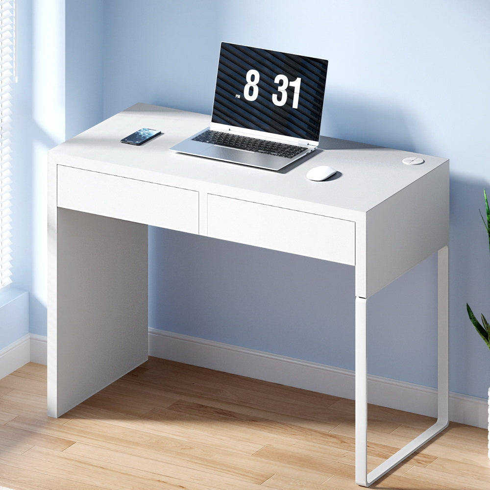 Artiss Computer Desk Drawer White Artiss