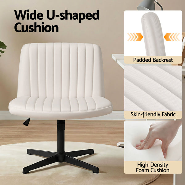 Artiss Office Desk & Chair Set 140cm Computer Desk with Rotatable Bookshelf & Criss Cross Office Chair Armless Swivel Chair, Home Office Study Workstation Furniture Awezingly