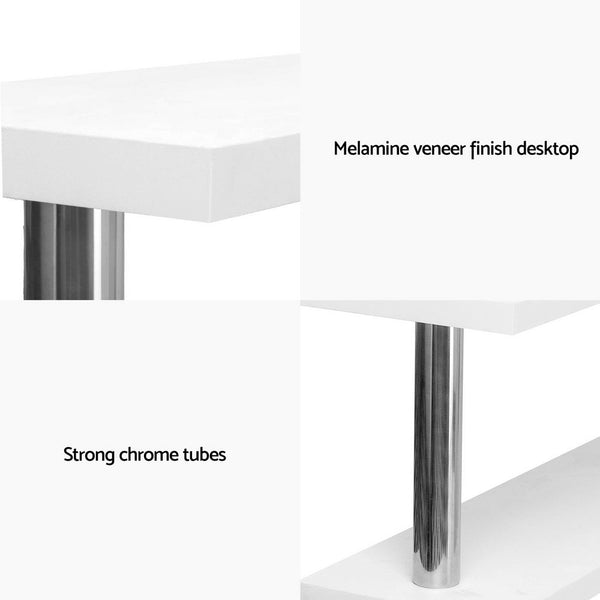 Artiss Rotary Corner Desk with Bookshelf - White Artiss