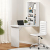 Artiss Computer Desk Office Chair Set PU Leather Wall Mount Foldable Table White