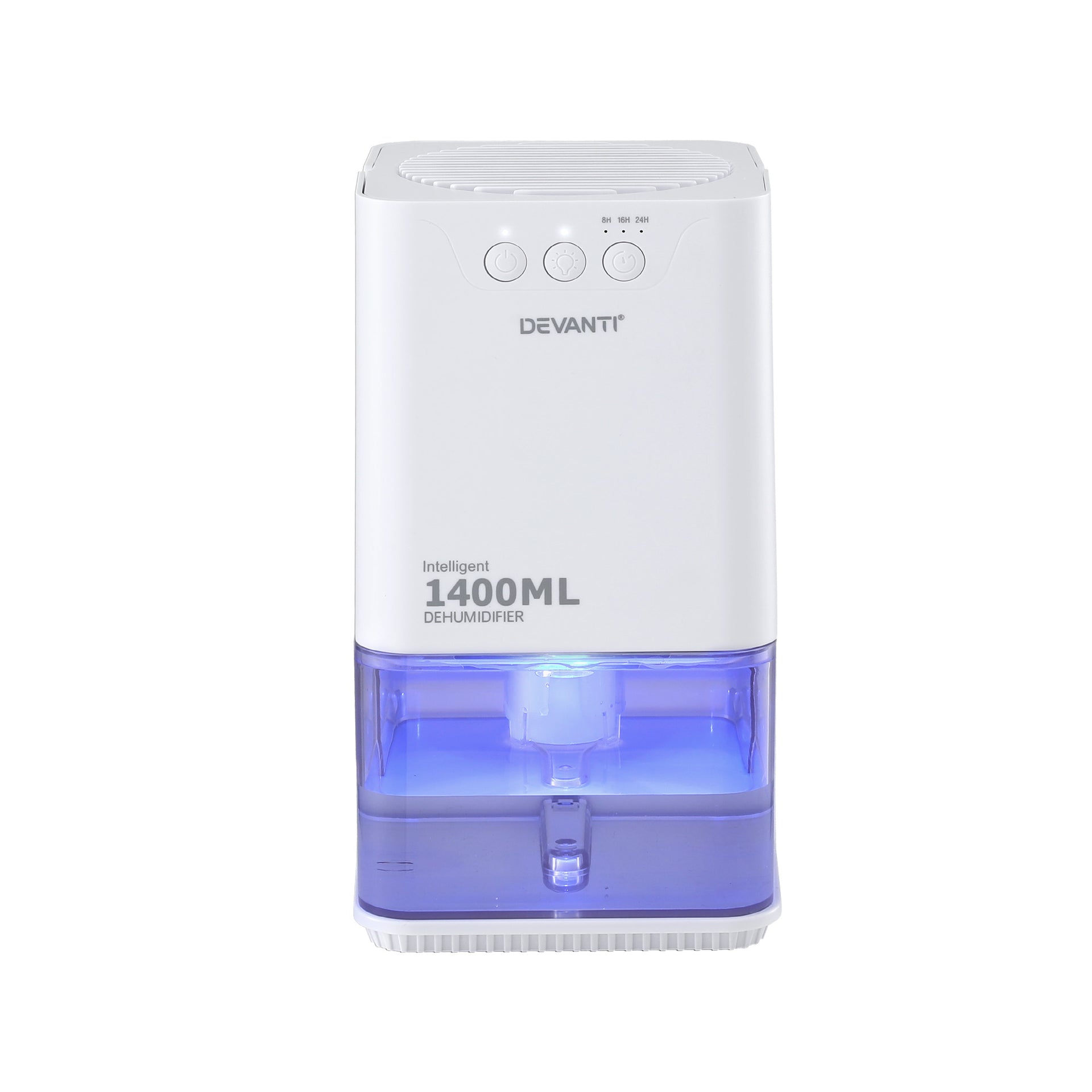 Devanti 1400ML Portable Dehumidifier Quiet Sleep Mode Timer Auto Off Bedroom White Awezingly