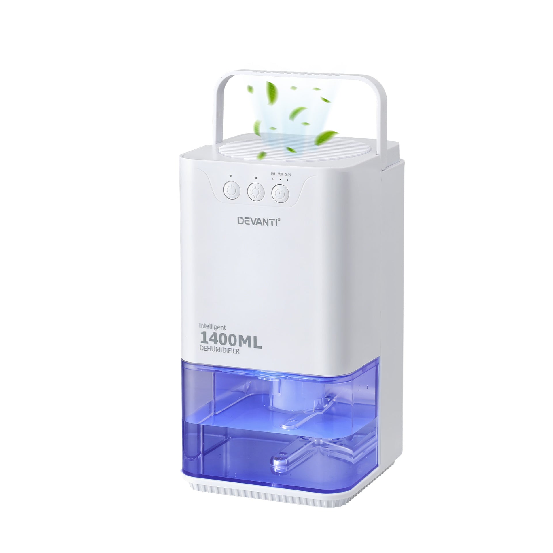 Devanti 1400ML Portable Dehumidifier Quiet Sleep Mode Timer Auto Off Bedroom White Awezingly