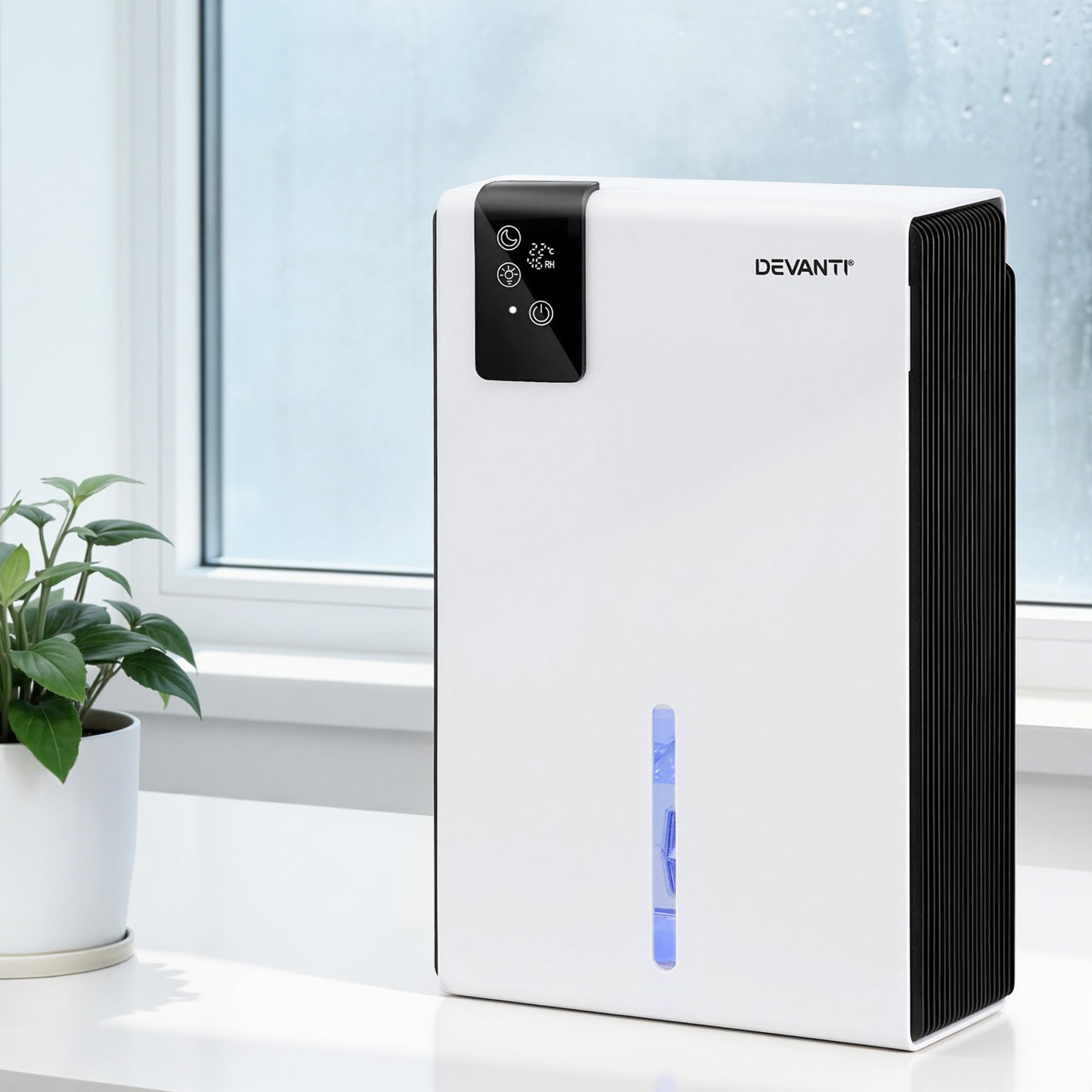 DEVANTI 2000ml Portable Dehumidifier Moisture Absorber Home Bedroom Quiet Remote Awezingly
