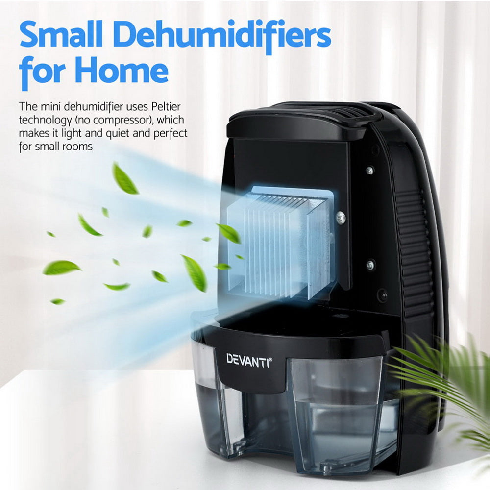 Devanti Dehumidifier 600ML Air Purifier Black Devanti