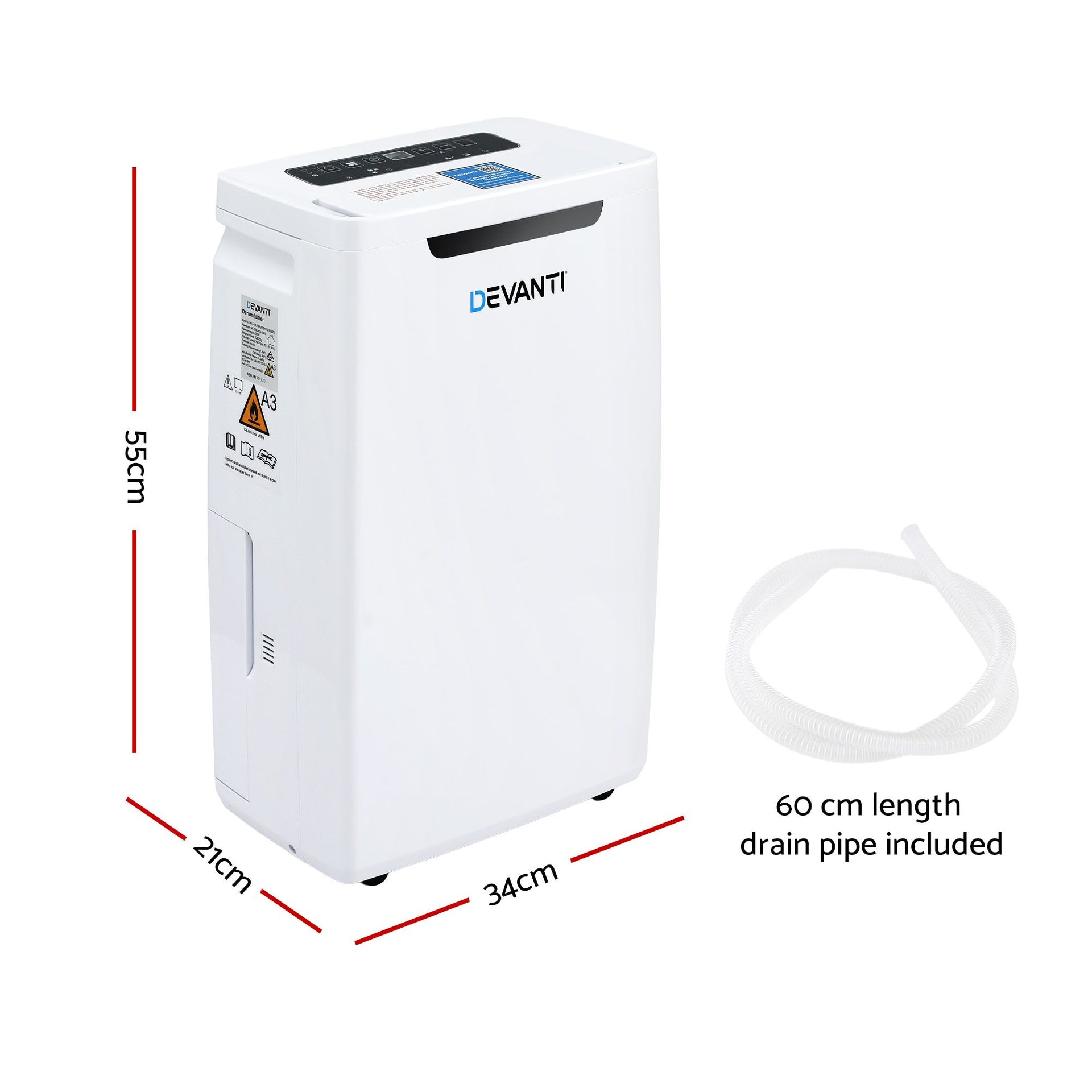 Devanti 16L Dehumidifier Portable Air Dryer Moisture Absorber 5.5L Water Tank Home Awezingly