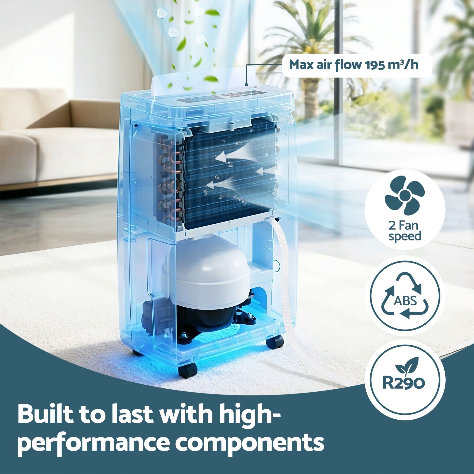 Devanti 16L Dehumidifier Portable Air Dryer Moisture Absorber 5.5L Water Tank Home Awezingly