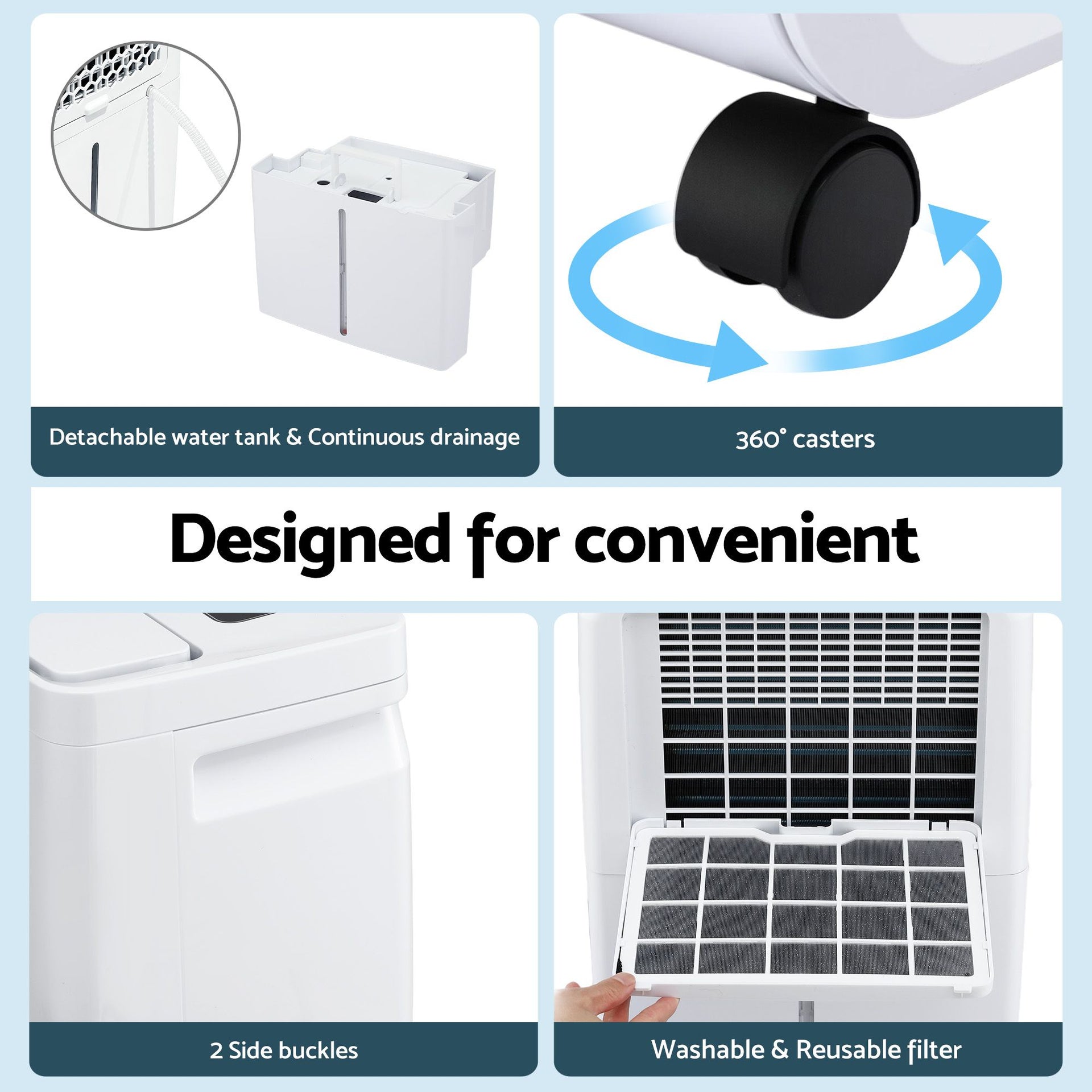 Devanti 16L Dehumidifier Portable Air Dryer Moisture Absorber 5.5L Water Tank Home Awezingly