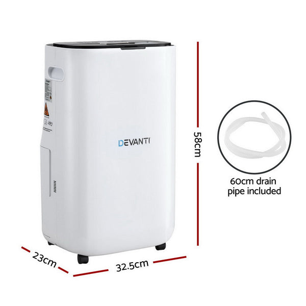 Devanti Dehumidifier 20L Air Purifier White Devanti
