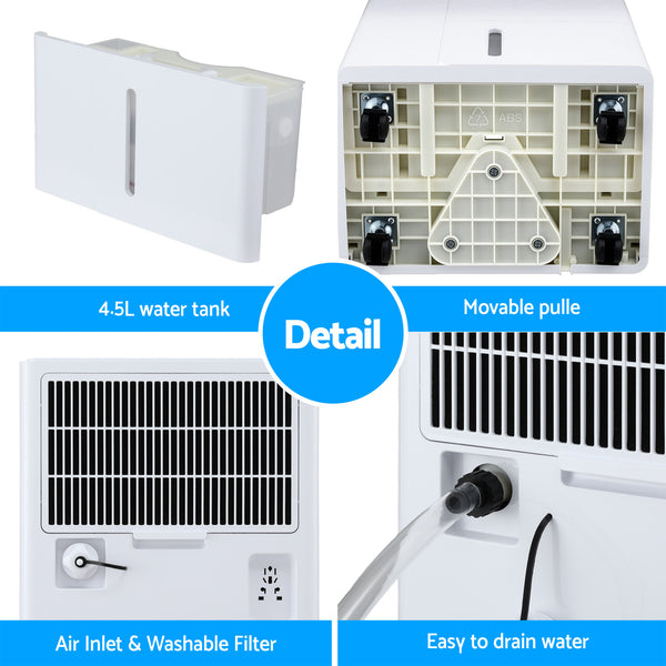 Devanti 30L/Day Dehumidifier Home Air Dryer Mould Moisture 4.7L Tank Awezingly