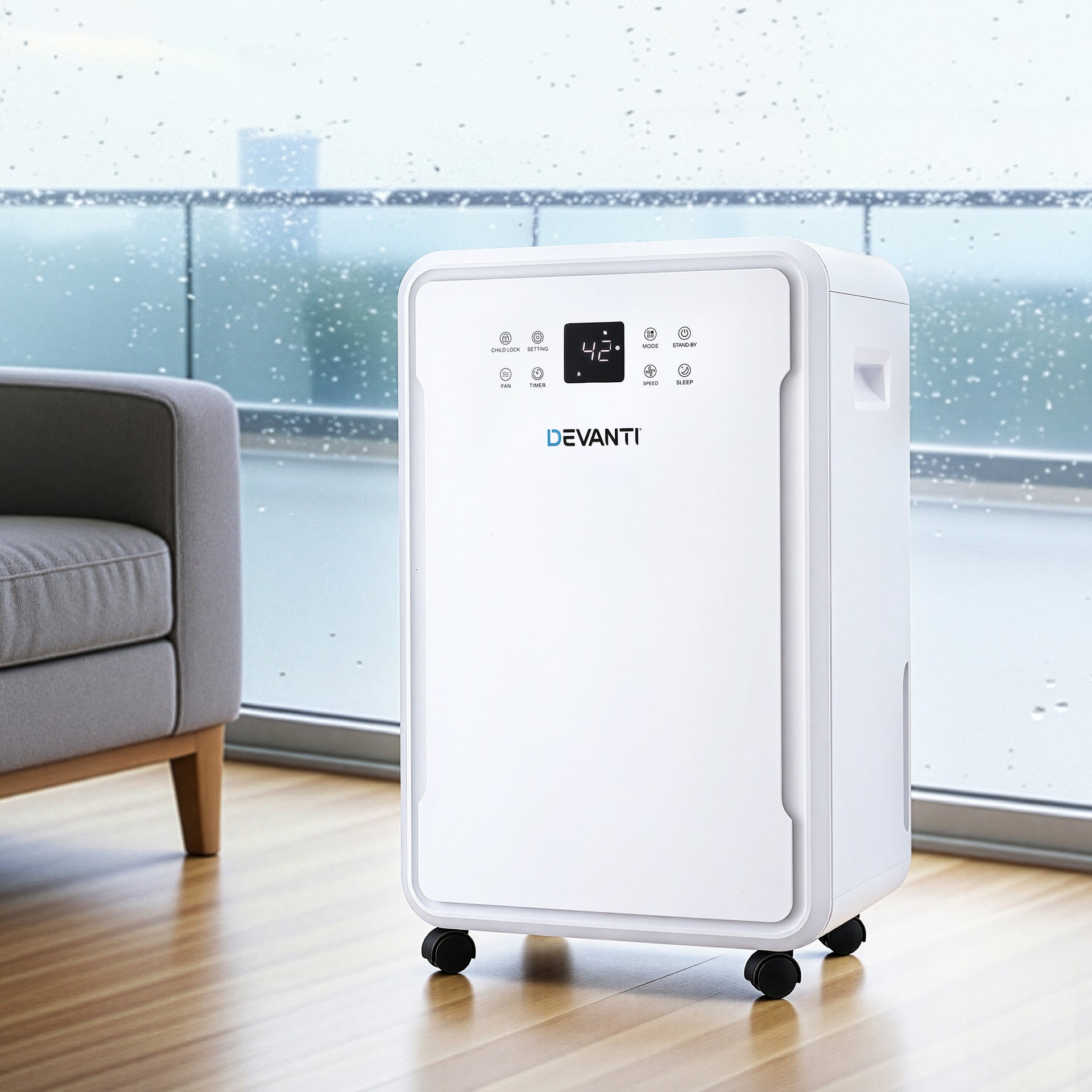 Devanti 50L/Day Dehumidifier Home Air Dryer Mould Moisture 8.5L Tank Awezingly