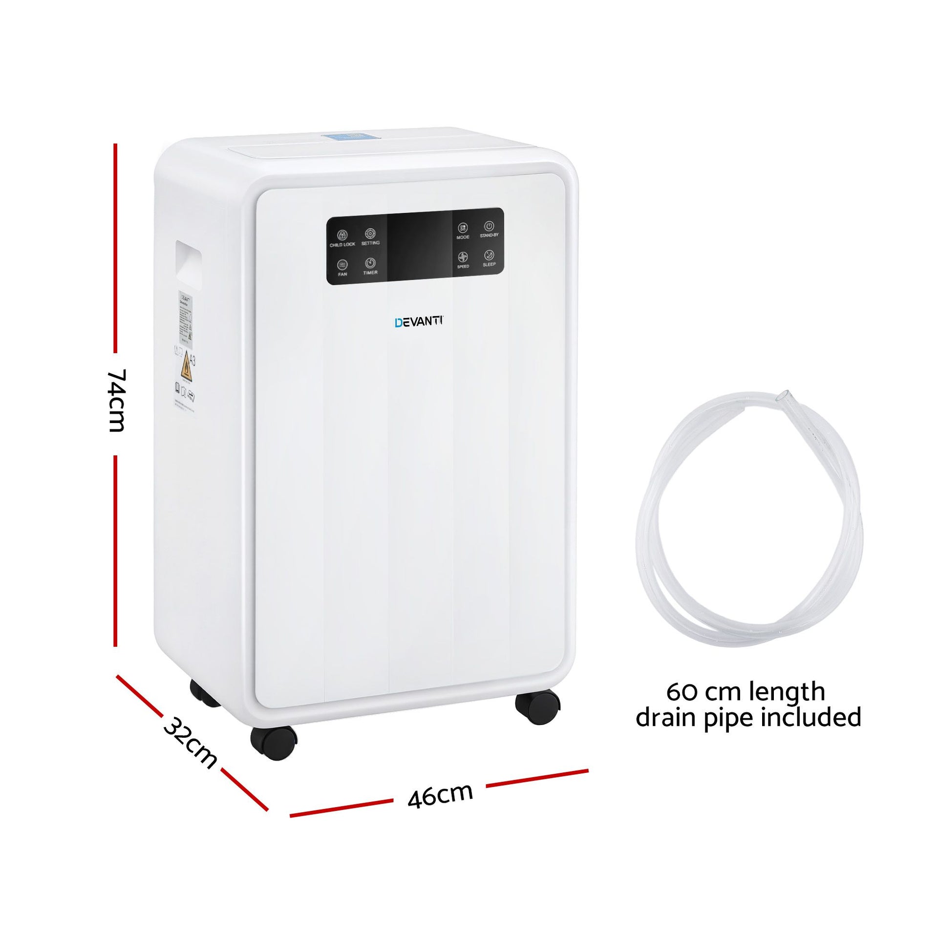 Devanti 70L Dehumidifier Commercial Moisture Absorber Air Dryer 8.5L Water Tank Awezingly