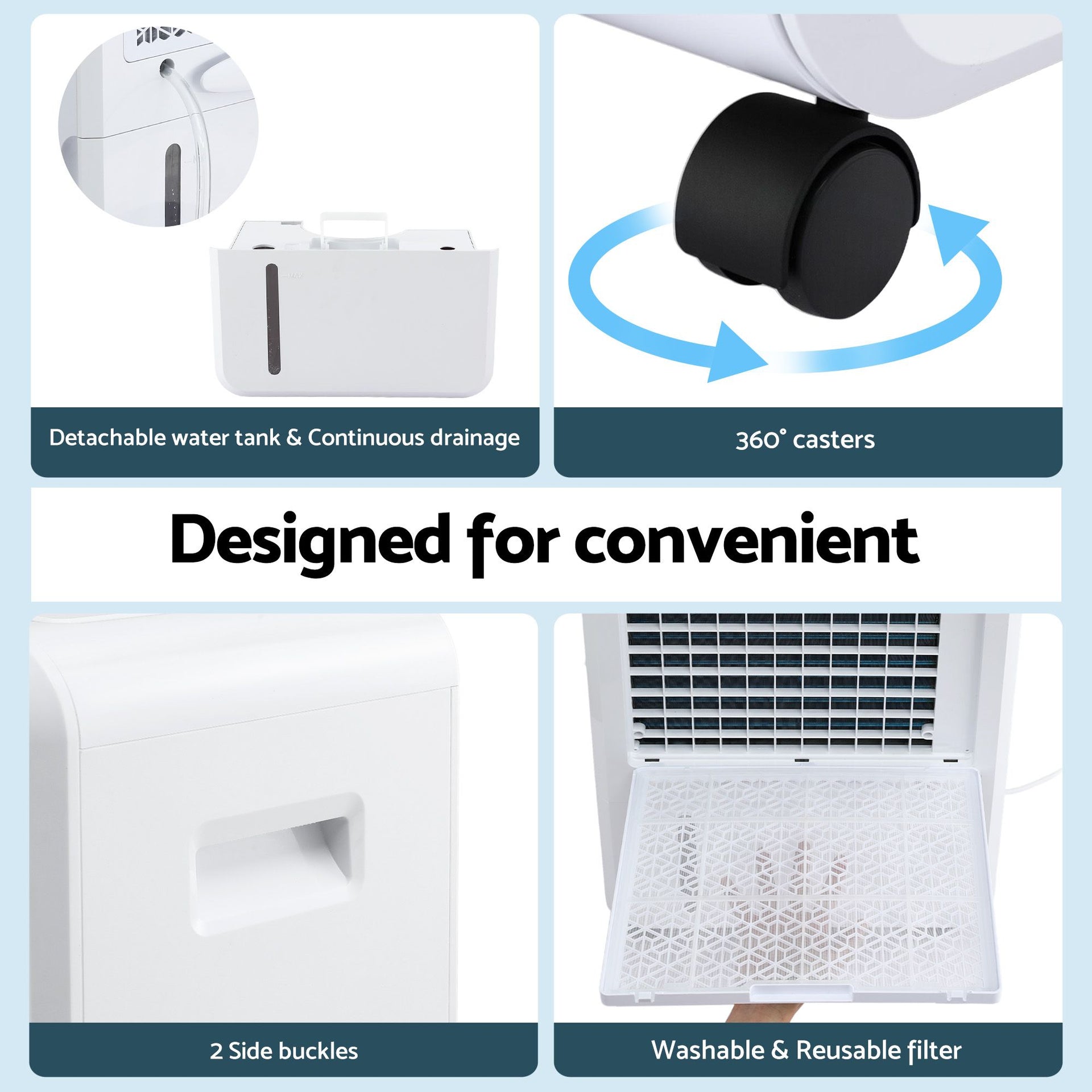 Devanti 70L Dehumidifier Commercial Moisture Absorber Air Dryer 8.5L Water Tank Awezingly