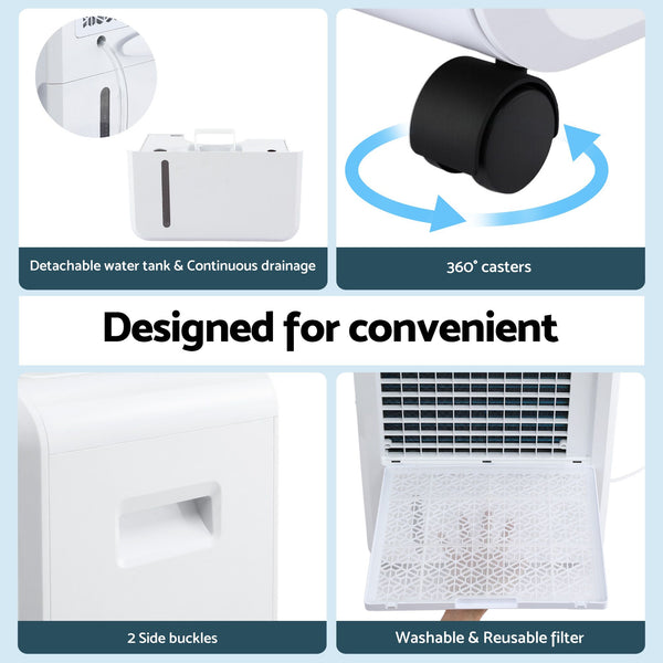 Devanti 70L Dehumidifier Commercial Moisture Absorber Air Dryer 8.5L Water Tank Awezingly
