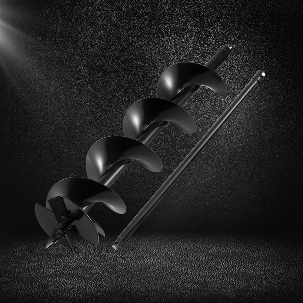Giantz Post Hole Digger Auger Drill Bit 200mm with 80cm Extension Shaft Black Awezingly