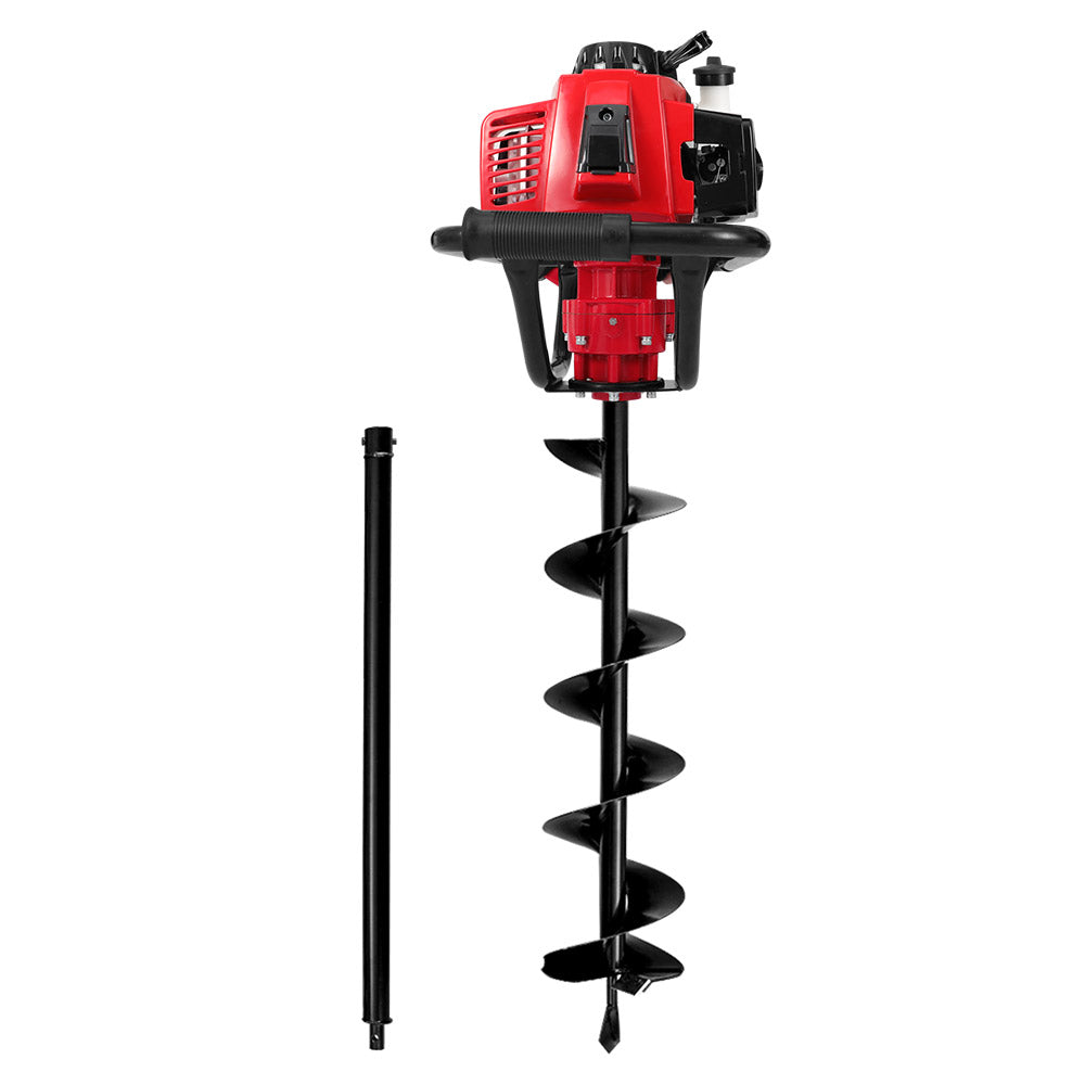 Giantz 92CC Post Hole Digger 200mm Petrol Drill Extension Auger Bits Giantz