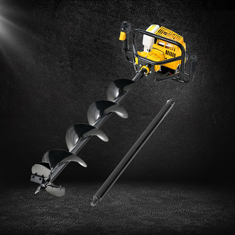 Giantz 82CC Post Hole Digger 200mm Petrol Drill Auger Extension Bits Giantz