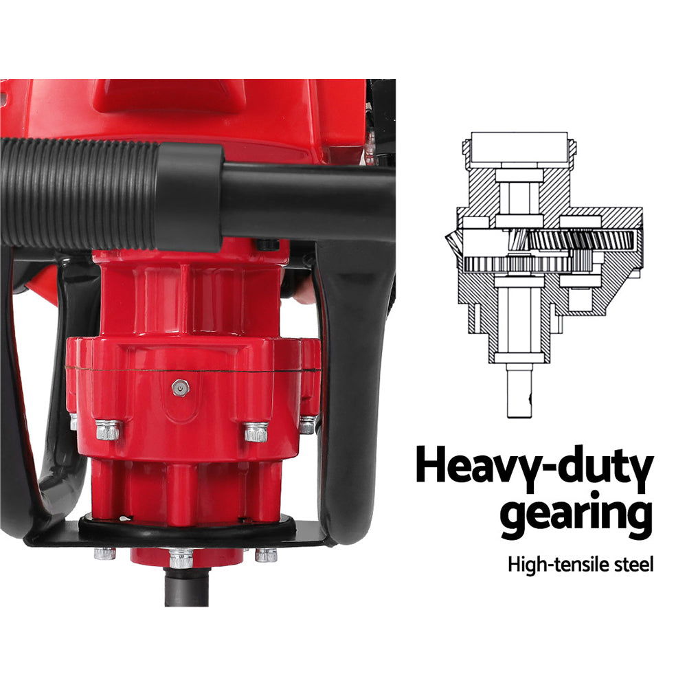 Giantz 92CC Post Hole Digger Motor Only Engine Petrol Red Giantz