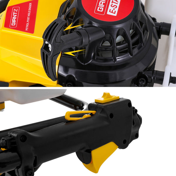 Giantz 82CC Post Hole Digger Motor Only Petrol Engine Yellow GIANTZ