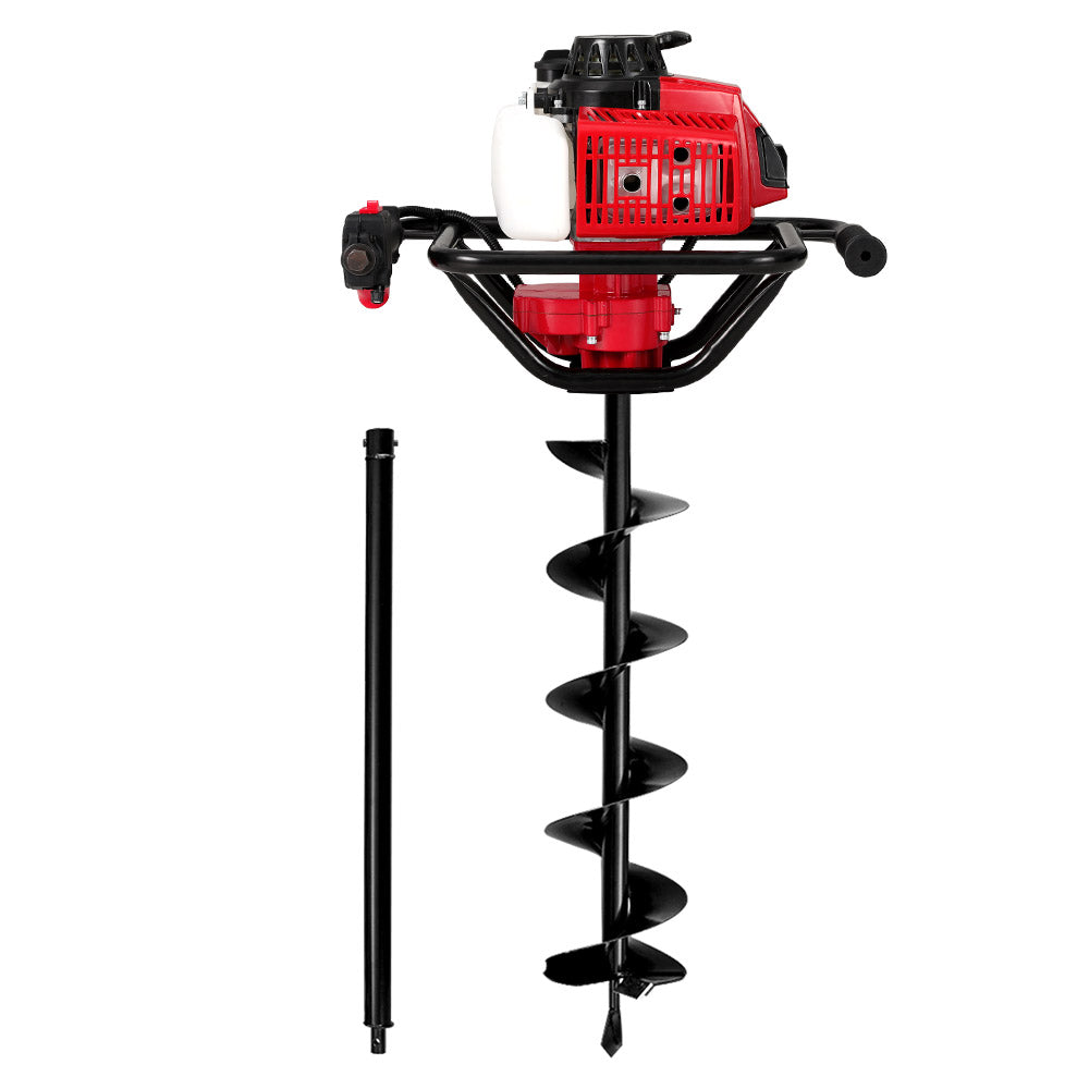 Giantz 80CC Post Hole Digger 200mm Petrol Drill Extension Auger Bits Giantz