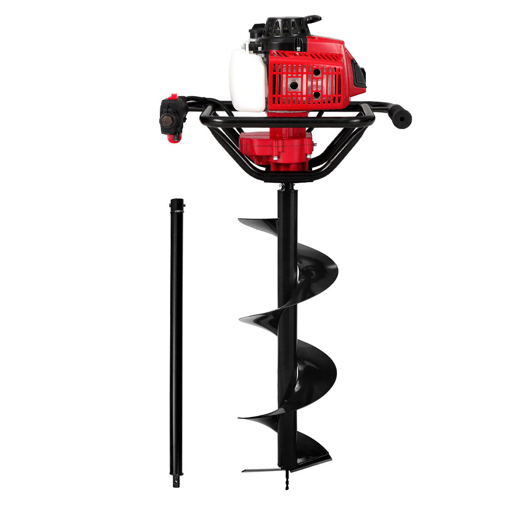 Giantz 80CC Post Hole Digger 300mm Petrol Drill Extension Auger Bits Giantz
