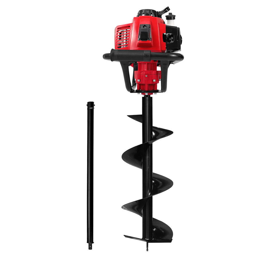 Giantz 80CC Post Hole Digger 300mm Petrol Drill Extension Auger Bits Giantz