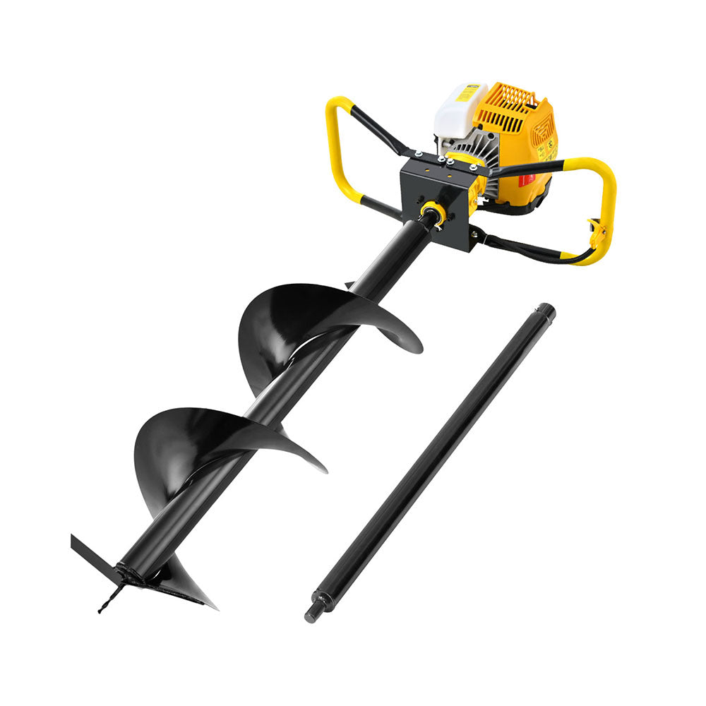 Giantz 74CC Post Hole Digger 300mm Petrol Drill Auger Extension Bits Giantz