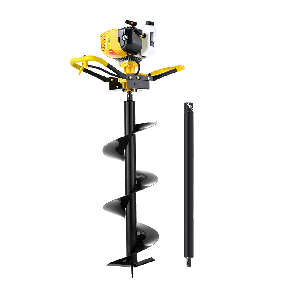 Giantz 74CC Post Hole Digger 300mm Petrol Drill Auger Extension Bits Giantz
