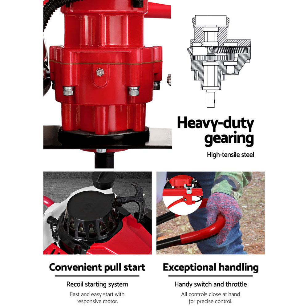 Giantz 80CC Petrol Post Hole Digger Motor Only Engine Red Giantz
