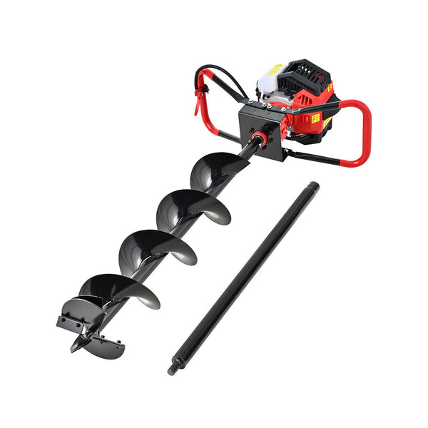Giantz 65CC Post Hole Digger 200mm Petrol Drill Auger Extension Bits Giantz