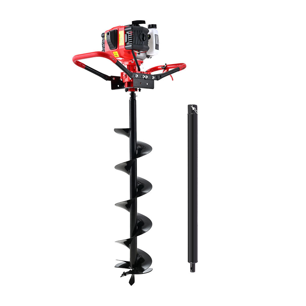 Giantz 65CC Post Hole Digger 200mm Petrol Drill Auger Extension Bits Giantz