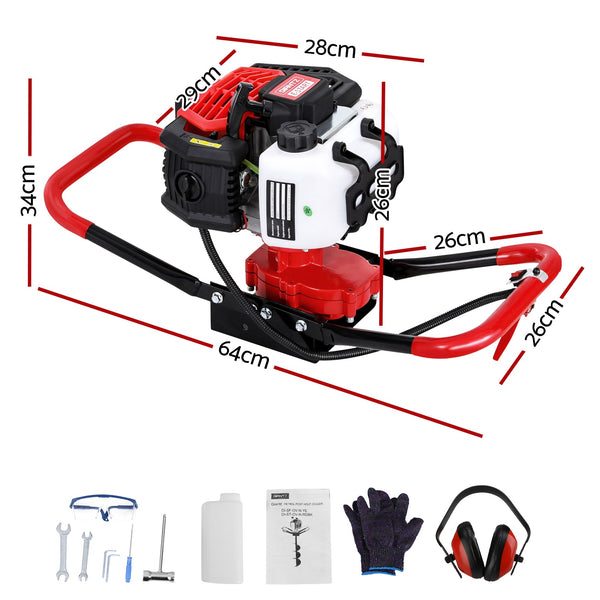 Giantz 65CC Post Hole Digger Motor Only Petrol Engine Red Does not apply