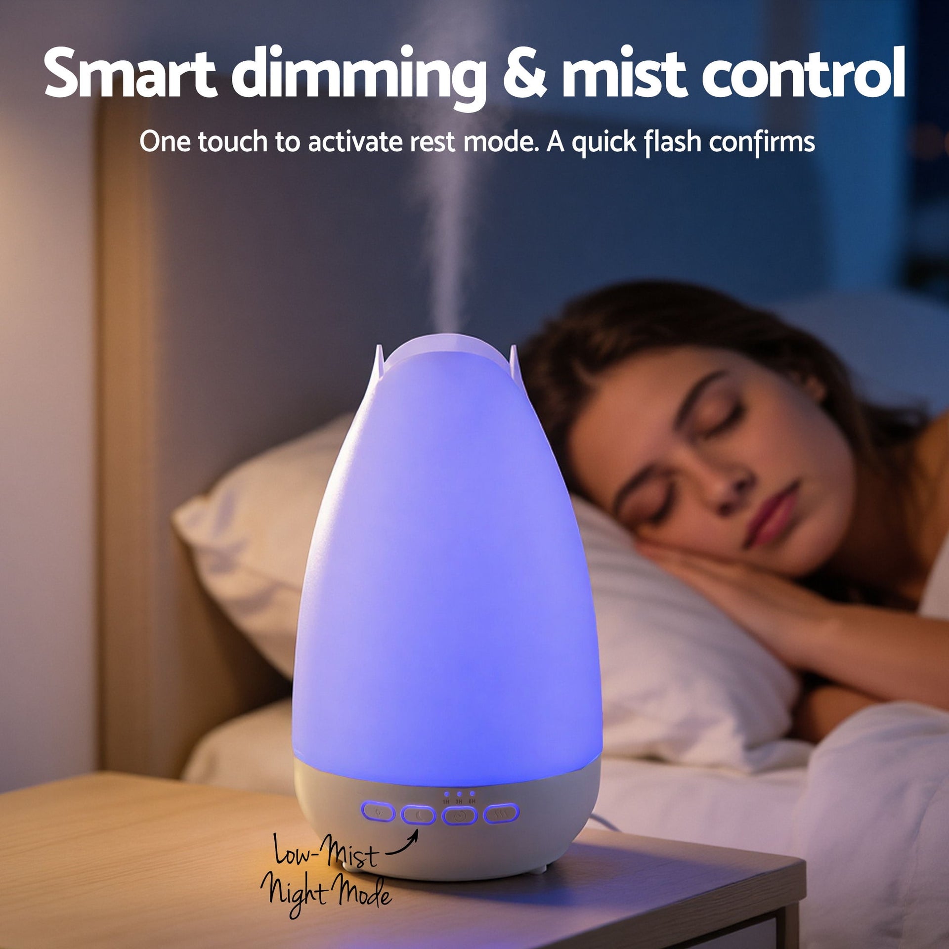 Devanti Ultrasonic Essential Oil Aroma Diffuser Aromatherapy Cool Mist Humidifier w/ LED Light 300ml Awezingly