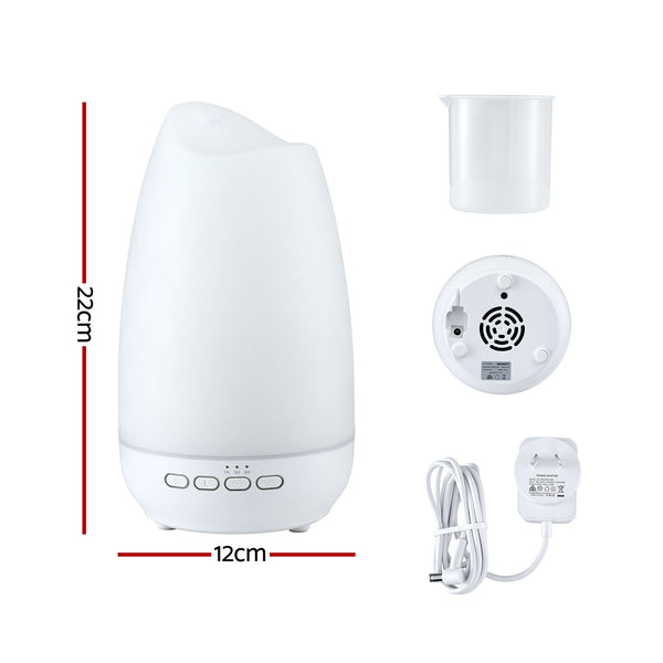 Devanti Ultrasonic Essential Oil Aroma Diffuser Aromatherapy Cool Mist Humidifier w/ LED Light 300ml Awezingly