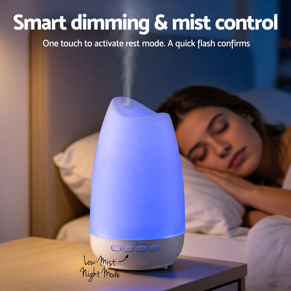 Devanti Ultrasonic Essential Oil Aroma Diffuser Aromatherapy Cool Mist Humidifier w/ LED Light 300ml Awezingly