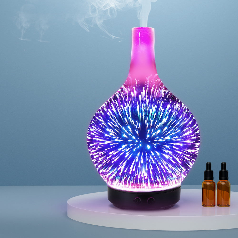 Devanti Ultrasonic Aroma Aromatherapy Diffuser 3D Light Oil Firework Humidifier Devanti