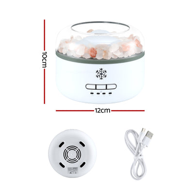 Devanti 150ml Salt Lamp Aroma Diffuser Ultrasonic Humidifier Purifier 7 LED Colors